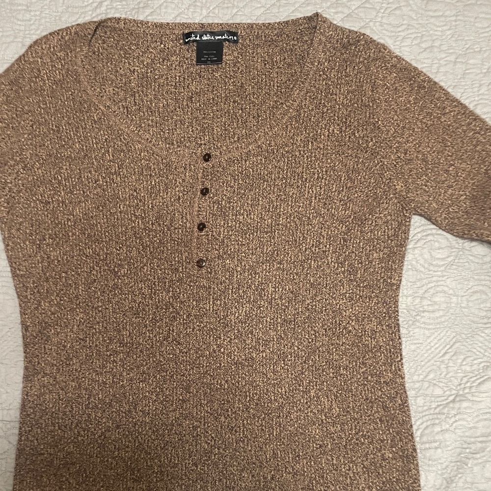 United States Sweaters Brown Scoop Neck Sweater